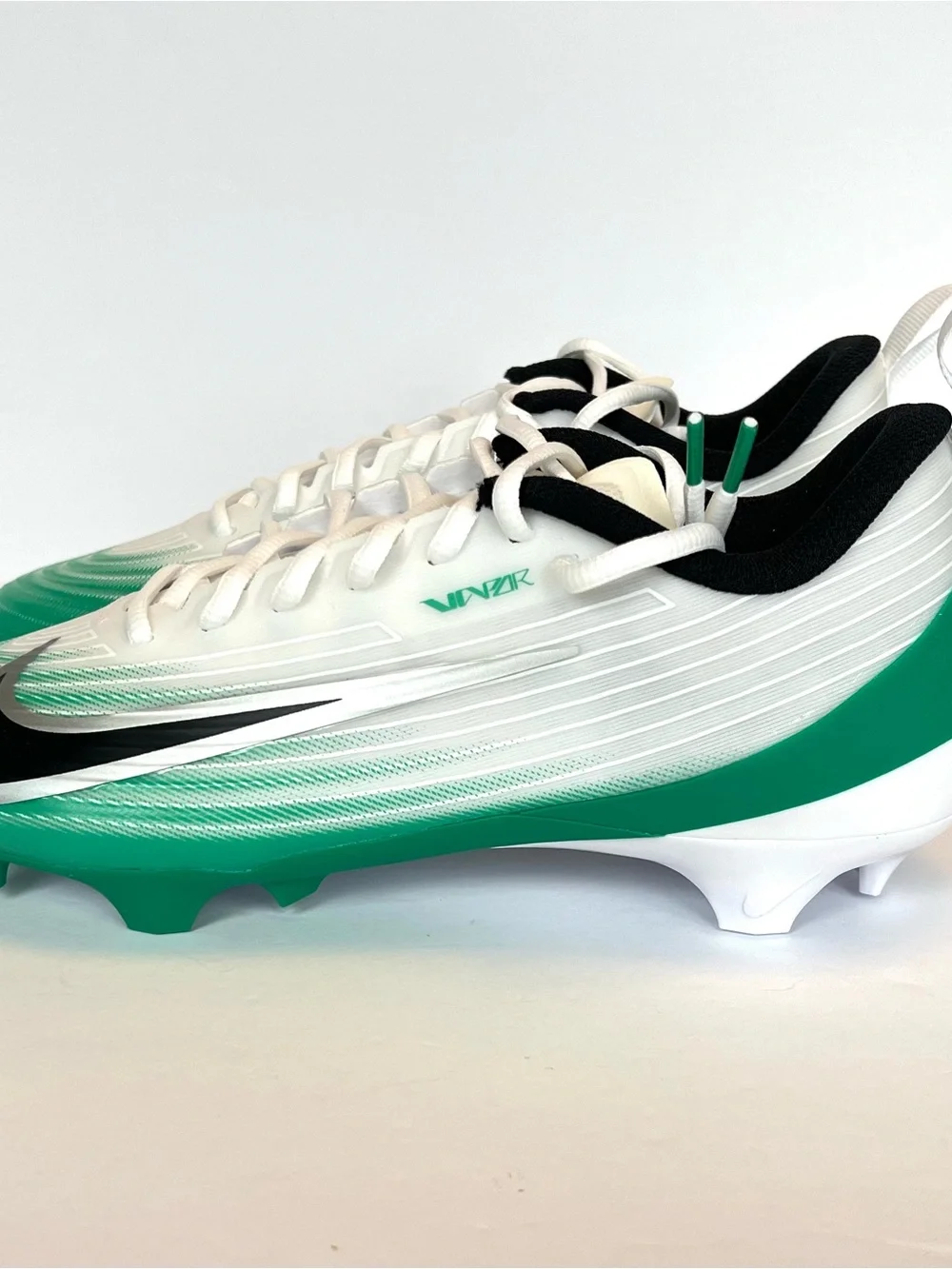 Nike Men's Vapor Speed 3 White Stadium Green Football Cleats HM8849-100 Sz 9.5